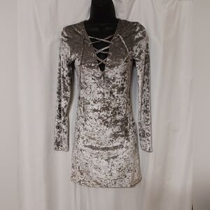 Grey/Silver Forever 21 Suede Dress Small